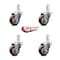 Service Caster 3.5 Inch Maroon Polyurethane Wheel Swivel 3/4 Inch Square Stem Caster Set SCC SCC-SQ20S3514-PPUB-MRN-34-4 - alternate 5